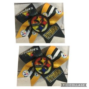 Steelers cheer bows 2pcs